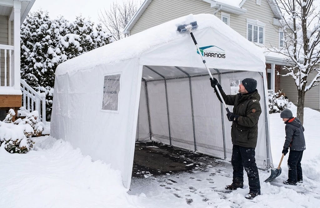 Entretien de votre abri d'auto : éviter les bris causés par la neige