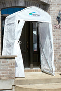 Harnois vestibule installed over a front entrance with steps
